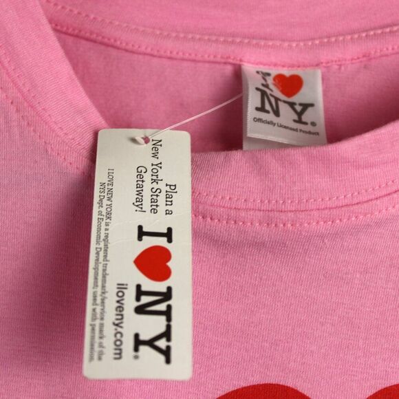 nwt I LOVE NY Fitted Stretch Cotton Tee in Hot-Pink - Size XL - Picture 2 of 5